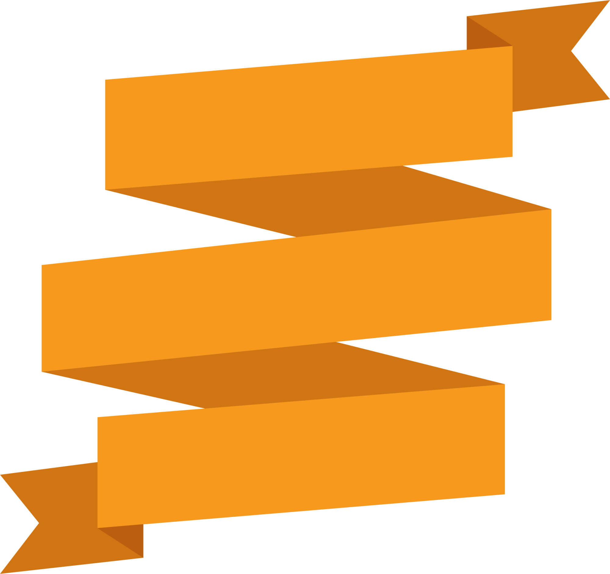 Orange Ribbon Transprent Free - Orange Ribbon Banner Png (2000x1883), Png Download