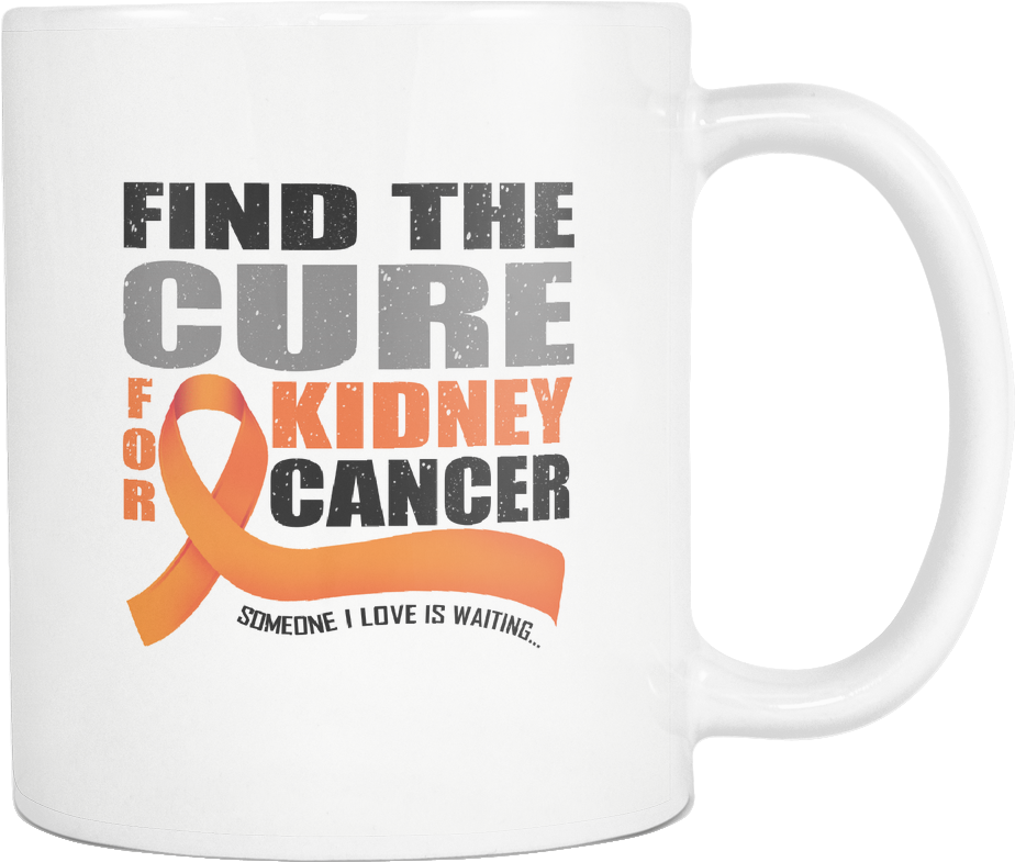 Find A Cure Orange Ribbon Kidney Cancer Awareness Someone - Kidney Cancer Warrior Rectangle Magnet (1024x1024), Png Download