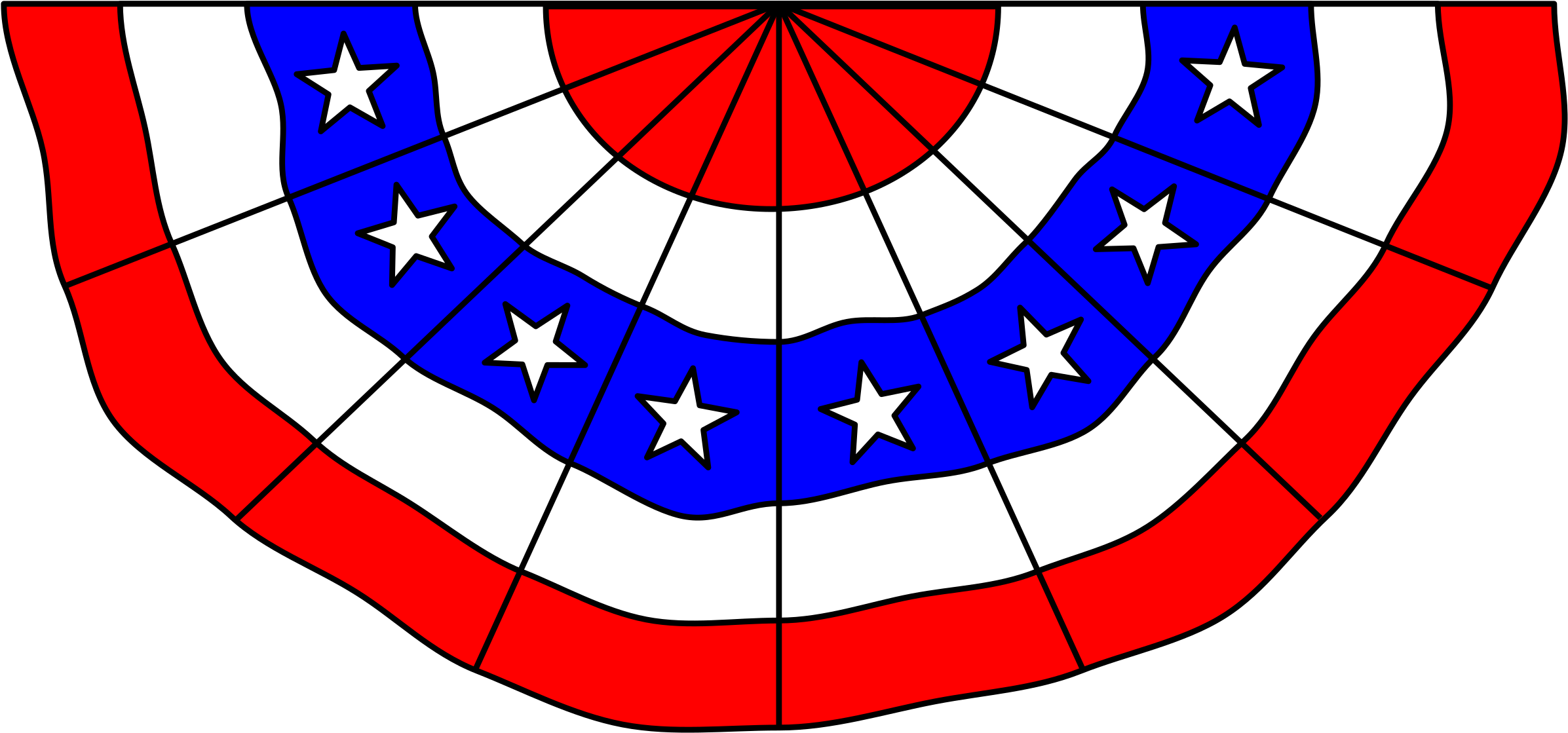 Bunting Icons Png Free And Downloads - American Flag Bunting Clip Art (2400x1126), Png Download