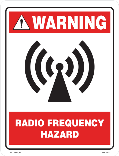 Radio Frequency Hazard Styrene Sign - Simbolo Radiazioni Non Ionizzanti (600x600), Png Download