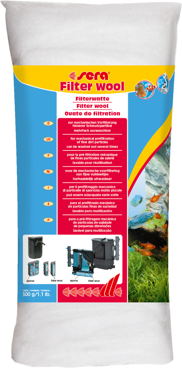 08466 Int Sera Filterwatte 500 G - Sera Filter Wool (635x1280), Png Download