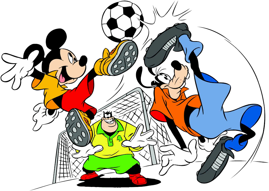 Mickey, Goofy & Pete Soccer - Mickey Soccer (898x646), Png Download