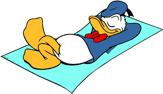 Beach Clipart Goofy - Donald Duck On The Beach (550x322), Png Download