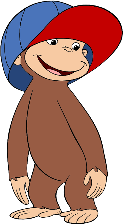 Curious George Cartoon, Curious George Birthday, Curious - Curious George In Hat (432x753), Png Download