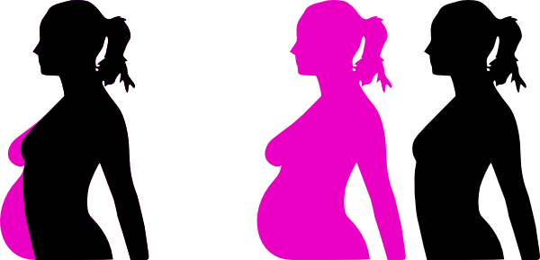 How To Set Use Pregnancy Silhouette 5 Clipart (600x289), Png Download