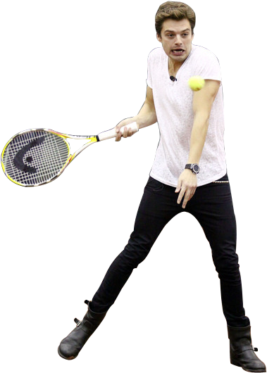 “ Transparent Sebastian Playing Tennis - Sebastian Stan Tennis Png (500x529), Png Download