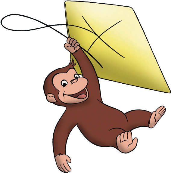 Curious George - Curious George Flying A Kite (600x600), Png Download