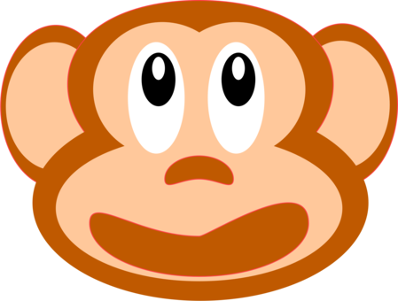 Monkey Snout Animal Curious George Face - Clip Art (449x340), Png Download