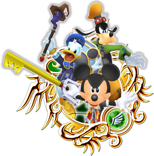 The King & Donald & Goofy - Kingdom Hearts Union X 7 Star Medals (530x538), Png Download