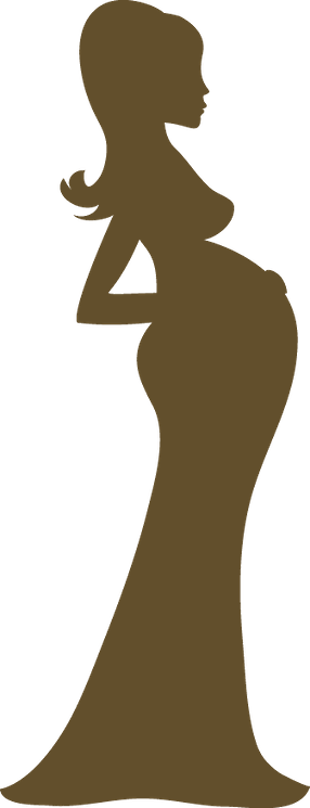 Grávida E Bebê - Silhueta Gestante Png (286x745), Png Download