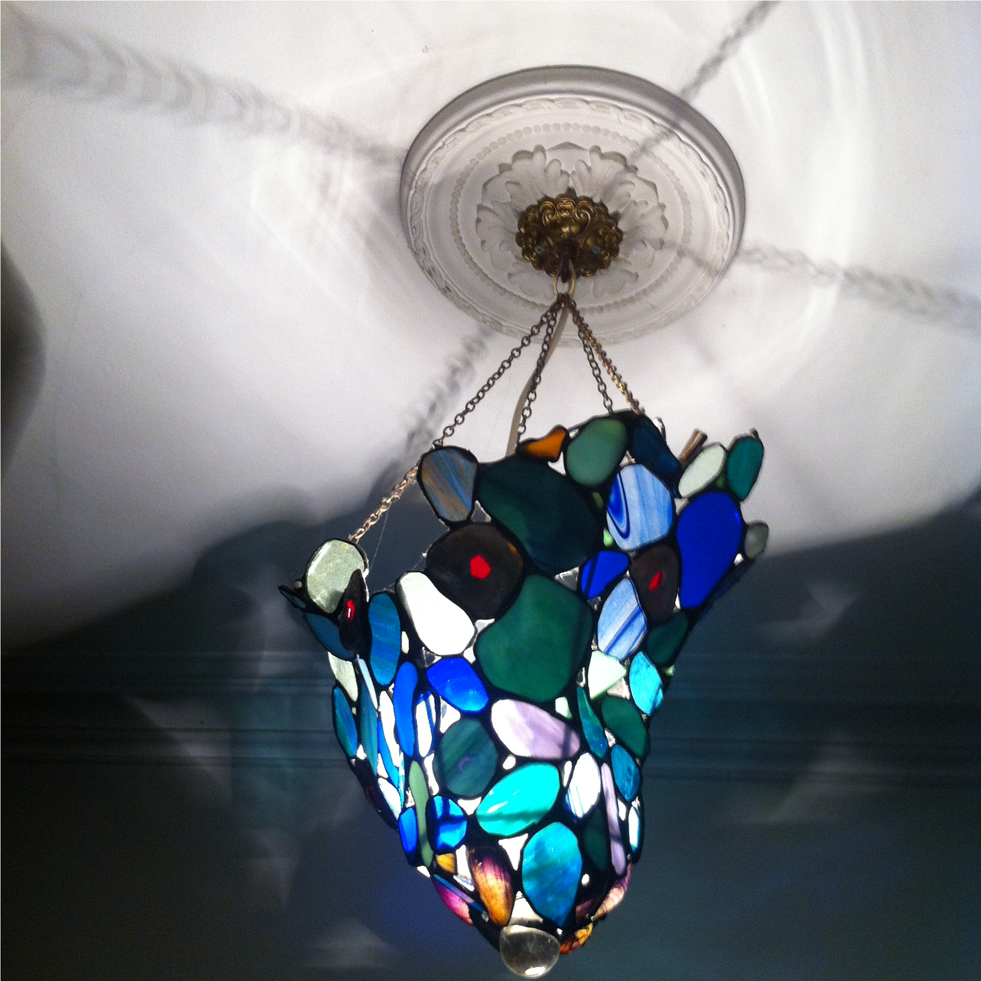 I Made It From Pieces Of Stained Glass, Sand-washed - Lightshade (2592x1936), Png Download