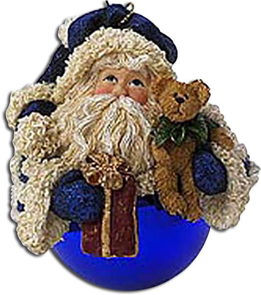 Boyds Glass Ball Santa Ornament Father Frostnick - Christmas Ornament (547x608), Png Download