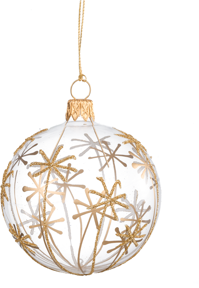 Christmas Ball Ornament With Gold-stars, 7 Cm - Christmas Day (1000x1000), Png Download