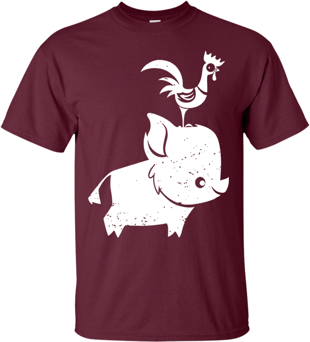 Moana Cute Pua And Hei Hei Graphic T Shirt Hoodie Sweater - Moana Ipad Mini 3 Skin - Heihei And Pua Vinyl Decal (1155x1155), Png Download