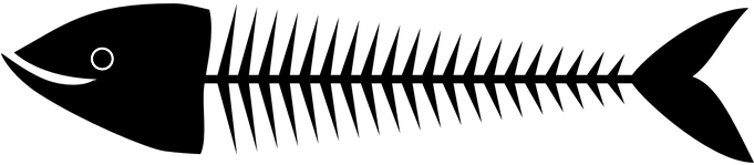 Fishbones Fish Skeleton Dead Black Bones S - Fish Bone Png (680x340), Png Download