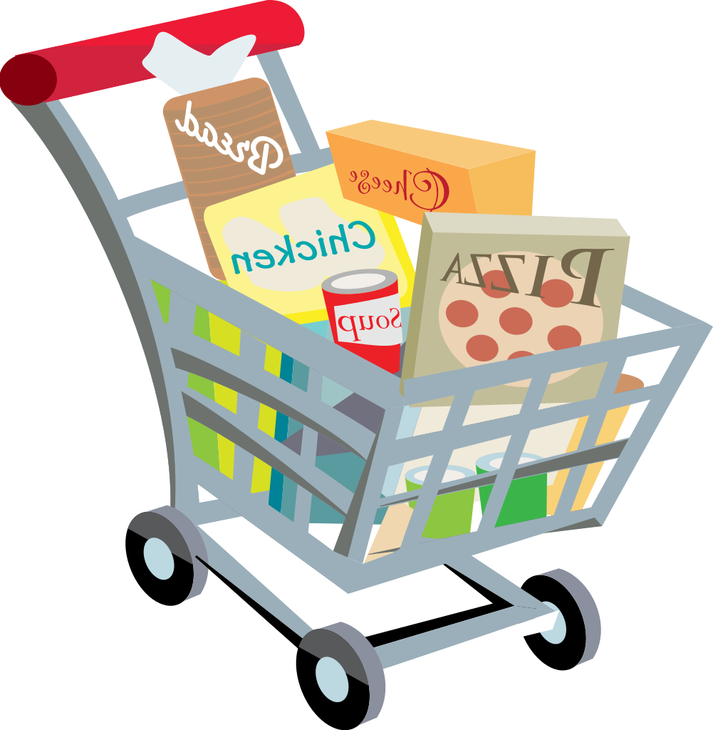 Full Grocery Cart Clipart Shopping Cart - Clip Art (1001x1024), Png Download