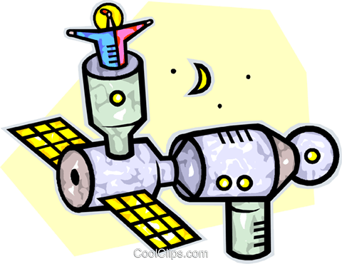Space Station Royalty Free Vector Clip Art Illustration - Raumstation Clipart (480x370), Png Download