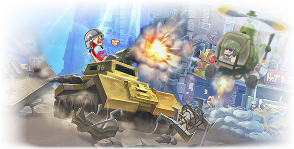 The Worms Are Back In Their Most Destructive Game Yet (594x302), Png Download