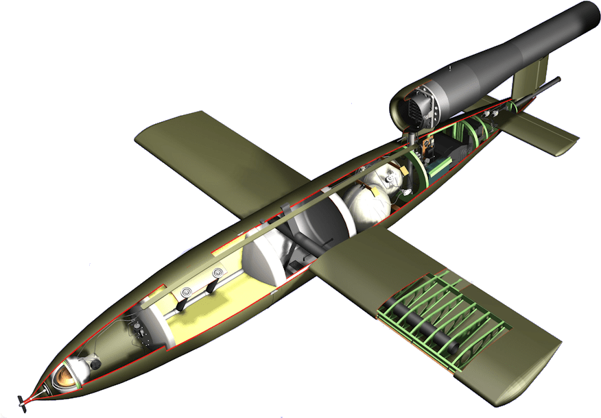 German V1 Flying Bomb - V1 Flying Bomb Png (1000x633), Png Download