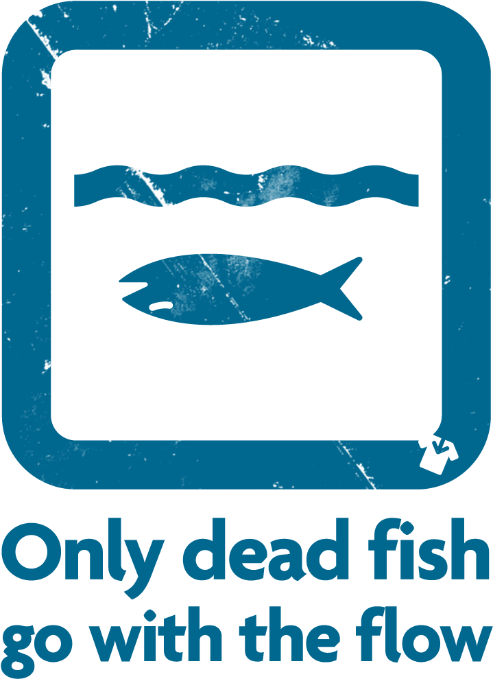 Only Dead Fish Go With The Flow - Go Fish (1000x1000), Png Download