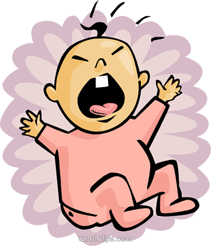Baby Crying - Desenho De Bebê Chorando (411x480), Png Download