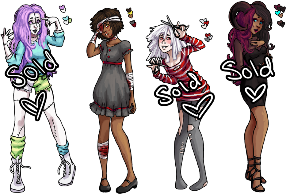 Open) Creepy Cute Adopts One Left By - Drawing (1024x672), Png Download