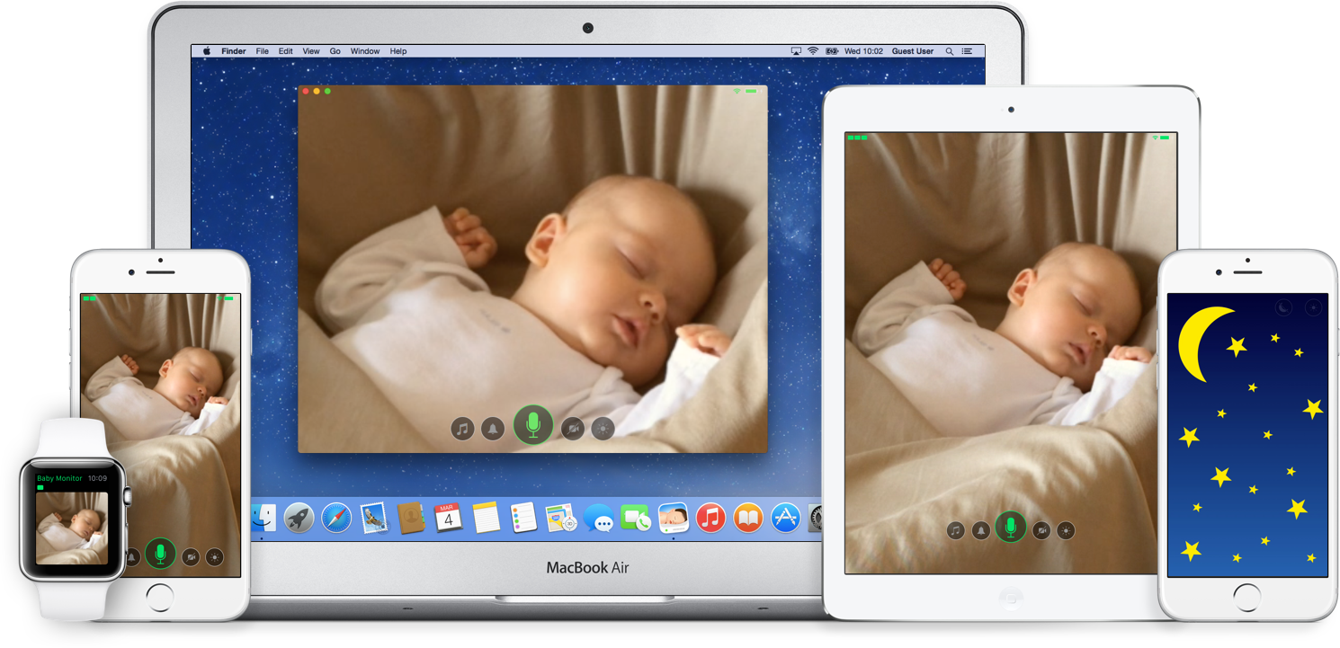 Baby Monitor - Video Baby Monitor Apple (1490x721), Png Download