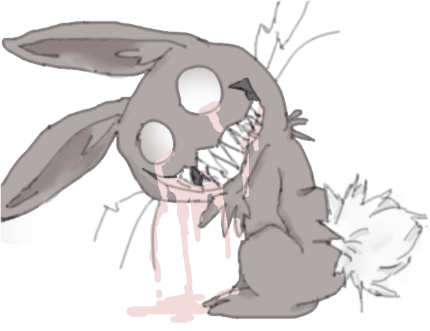 Drawing Transparent Creepy Jpg Library Library - Creepy Bunny Drawing (640x480), Png Download