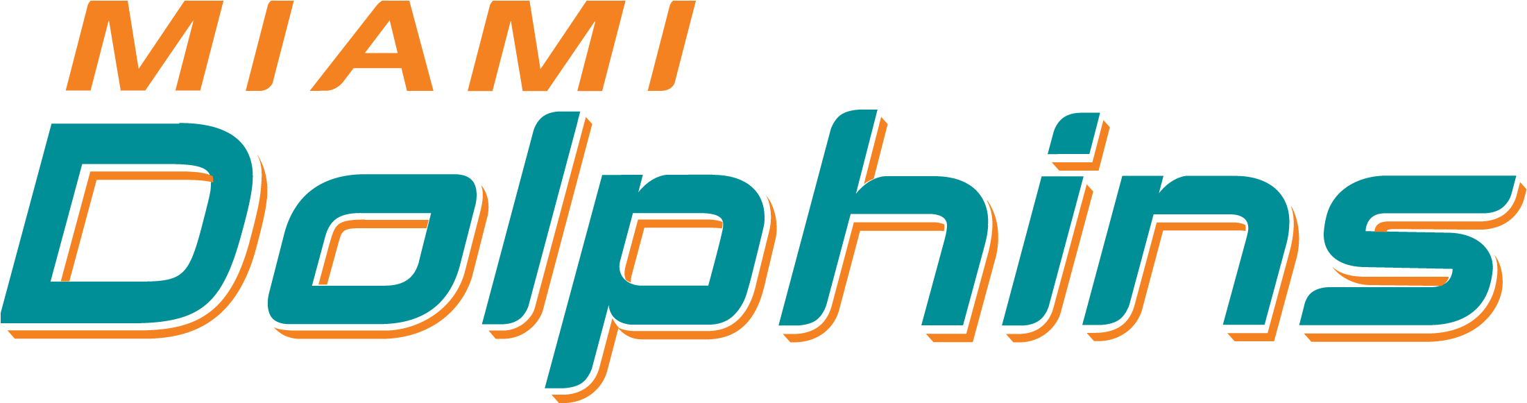 Miami Dolphins Logo Font - Miami Dolphins Logo 2013 (2400x800), Png Download