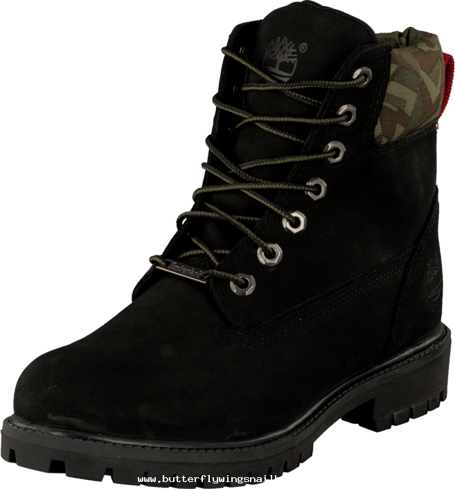 Special Price Mens Timberland Classic 6 Black Nubuck/camo - トレッキング シューズ 黒 雪 (657x705), Png Download