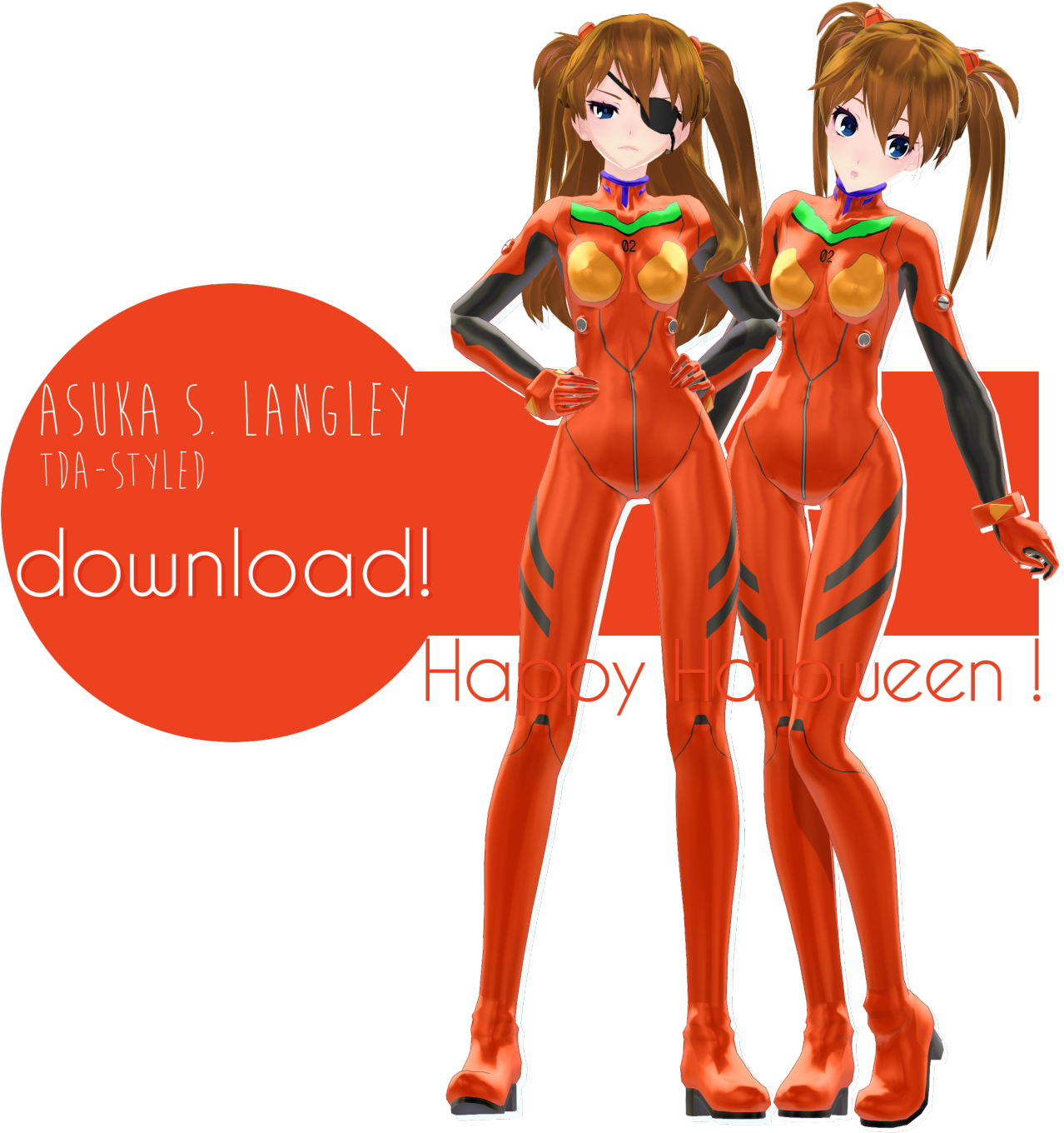 Tda Langley Asuka By Satariia Download Dl Ko - Cartoon (1280x1387), Png Download