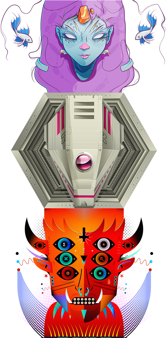 Totem Exquis By Zuco • - Totem (600x1141), Png Download