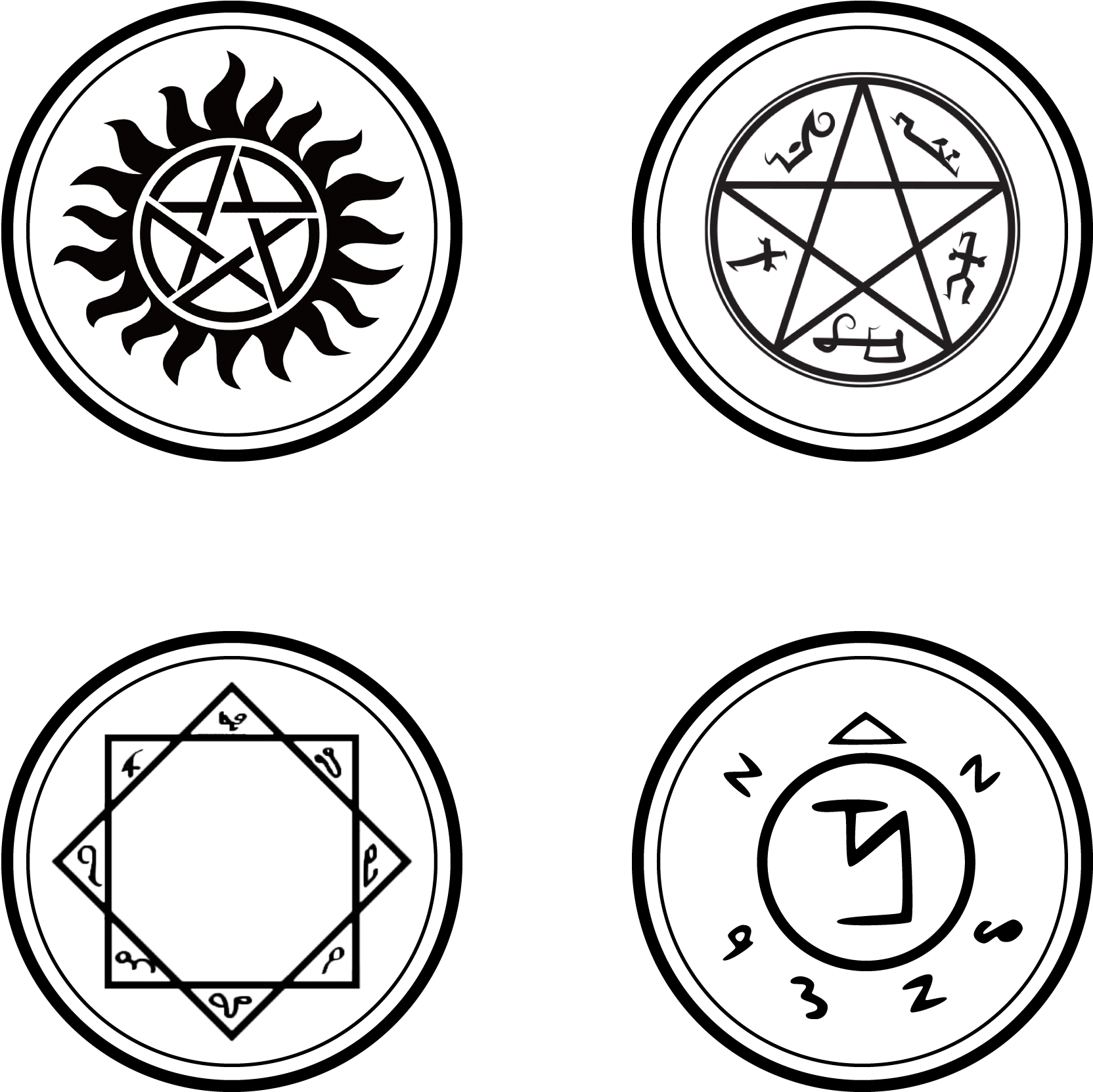 Hey Guys, I Am Wood Burning Some Symbols From Supernatural - Supernatural Symbols (1920x1920), Png Download