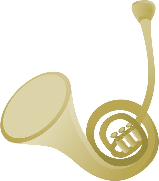 Free French Horn Clip Art - French Horn Simple (707x800), Png Download