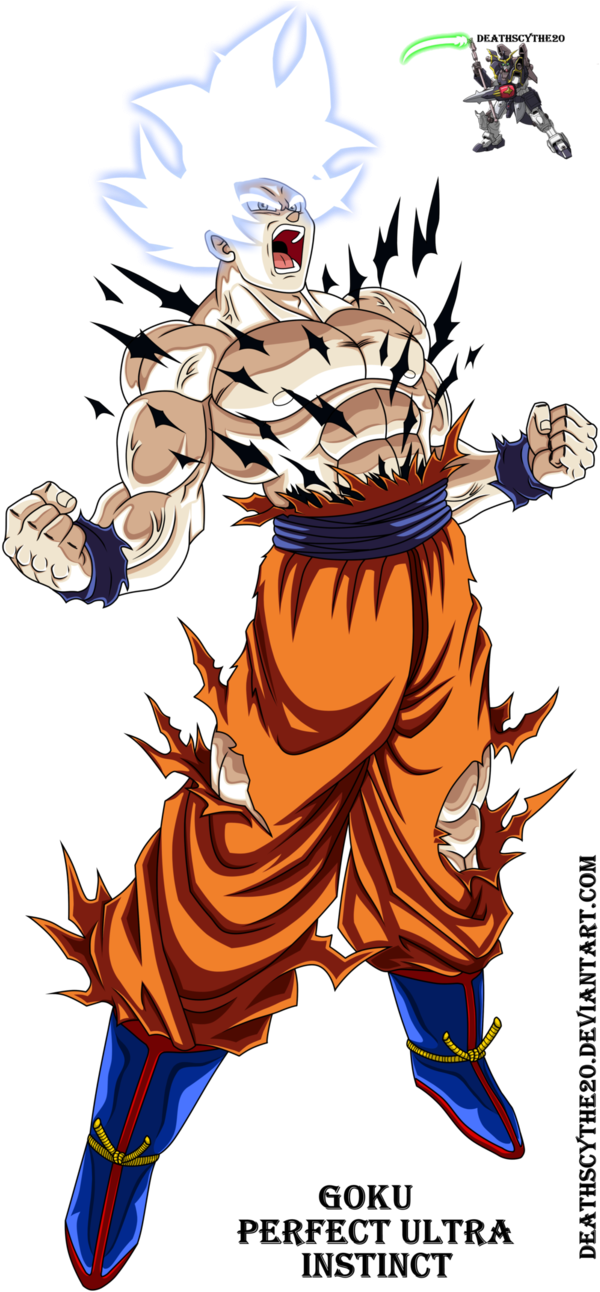 Perfect Ultra Instinct By Deathscythe20 - Goku Ultra Instinct Perfect Png (616x1297), Png Download