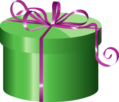 Box Clipart Gift Box - Green And Purple Gift (400x343), Png Download