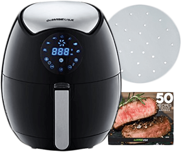 7qt Touch Screen Digital Air Fryer With 100 Sheets - Gowise Usa 2.75-quart Digital Air Fryer - Chili Red (600x600), Png Download