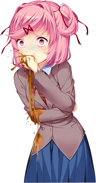 Monika Doki Doki Literature Club Png - Doki Doki Literature Club Natsuki Vomit (960x960), Png Download