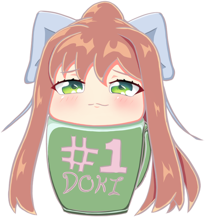 Doki Doki Literature Club - Monika Cup Ddlc (768x768), Png Download