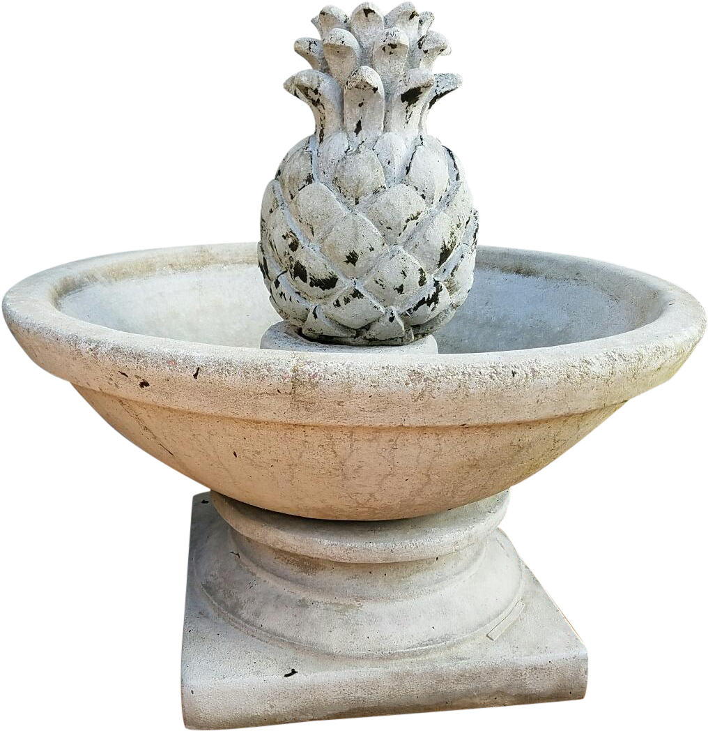 Concrete Pineapple Fountain (1128x1163), Png Download