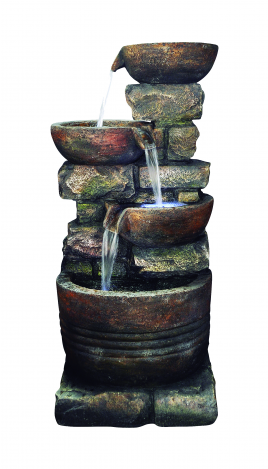 Garden Fountain Png - Kelkay Roman Spills Inc Leds Easy Fountains (378x468), Png Download
