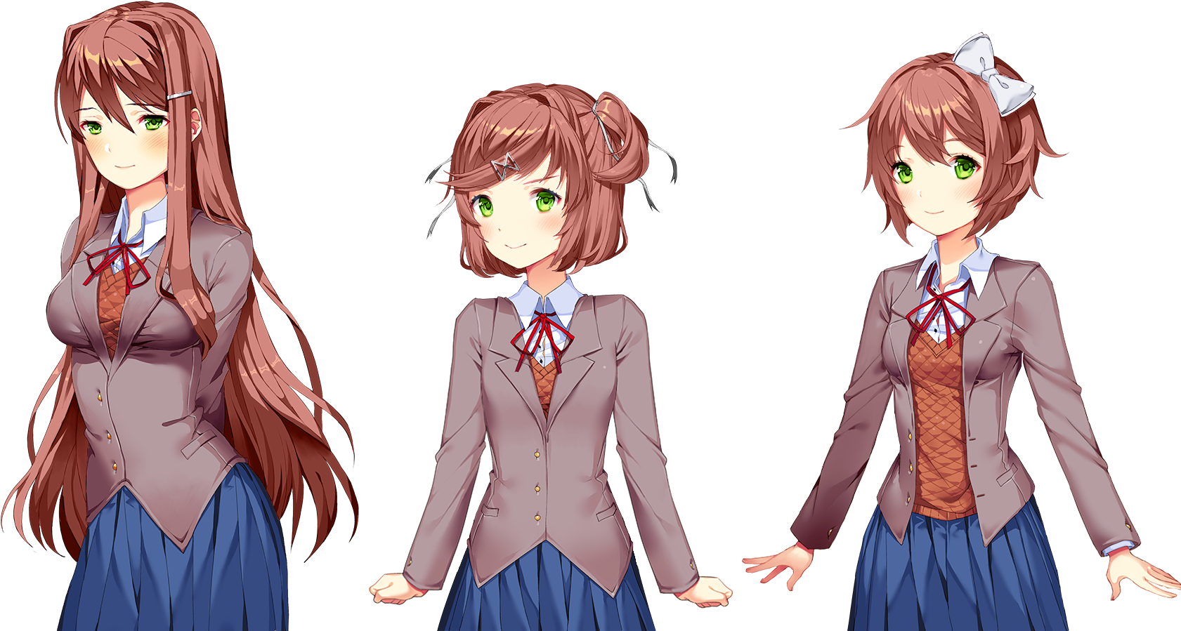 Png - Doki Doki Literature Club Sprites (1690x900), Png Download