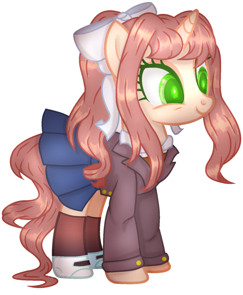 Chibifox25, Bow, Clothes, Colored Pupils, Doki Doki - Just Monika Transparent Background (922x1024), Png Download