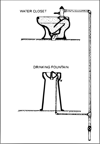 Original Png Clip Art File Toilet Water Fountain Svg (414x597), Png Download