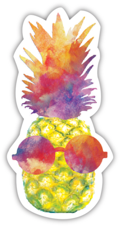 Hipster Pineapple - Pineapple With Sunglasses Png (500x500), Png Download