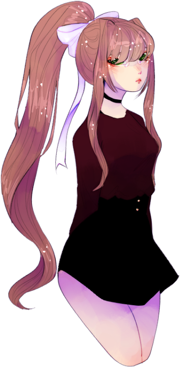 God I Love That “peach Makeup” Style So I Drew Monika - Ddlc Monika (382x750), Png Download