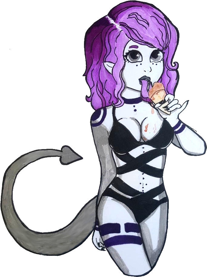 My Asexual Succubus Oc Katerina, Enjoying A Day At - Succubus Oc (720x1019), Png Download