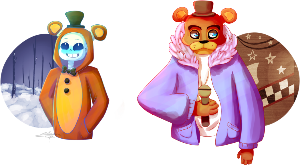 Undertale X Fnaf By Eltrynice - Undertale And Fnaf Art (1359x587), Png Download