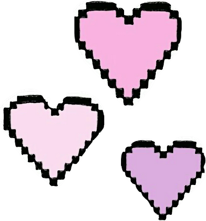 Png Edit Tumblr Overlay Hearts Corazones - Black And White Pixel Heart (664x712), Png Download