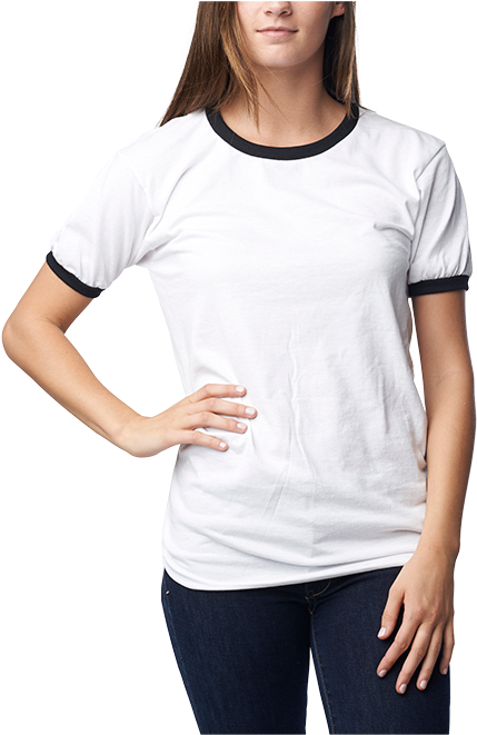 Anvil Ringer Tee - Anvil 988 Ringer Tee (600x660), Png Download
